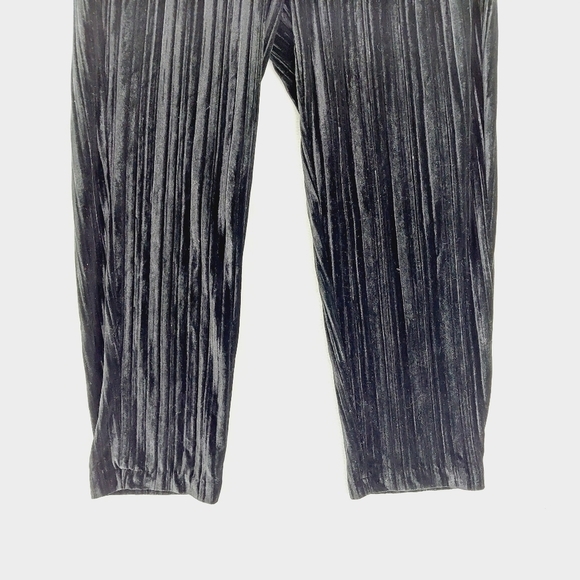 Catherine Malandrino Black Gray Stripe Velvet Drawcord Sweatpants P6411 - Picture 4 of 8
